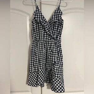 Express black and white sun dress